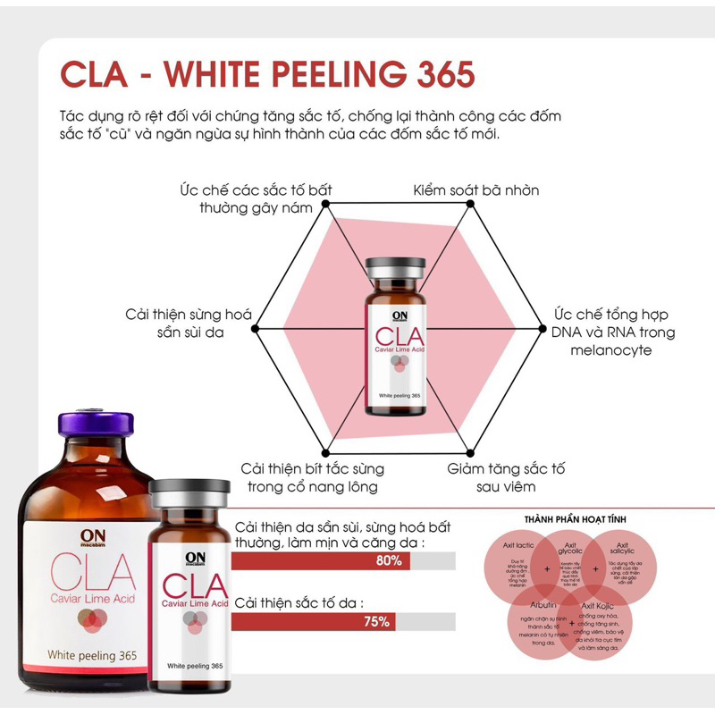 Tẩy Da Chết Trắng Da Onmacabim CLA White Peel 365