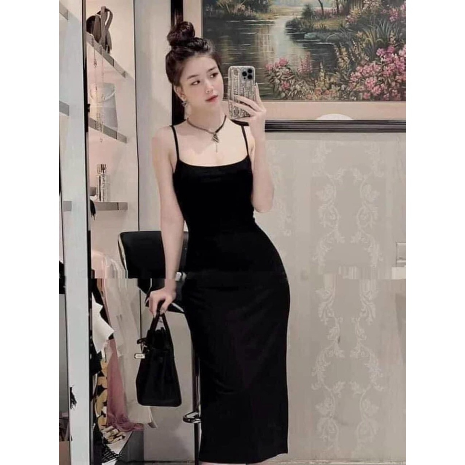 Váy ZIP MAXI Hai dây , Đầm Body Dáng Ôm Chất Đẹp Thun Co Giãn mới về mặc nên Xinh Đẹp Sang_SB100