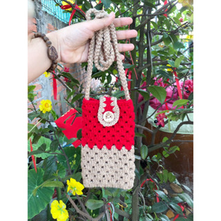 Túi len đựng điện thoại có dây đeo chéo 9cmx16,5cm