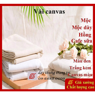 [Khuyến mãi] Vải canvas mộc, 100%cotton,làm trang trí, tập thêu, may túi tote, phông nền chụp ảnh, decor