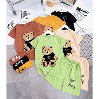 Bộ cộc tay bé gái chất cotton siêu đẹp