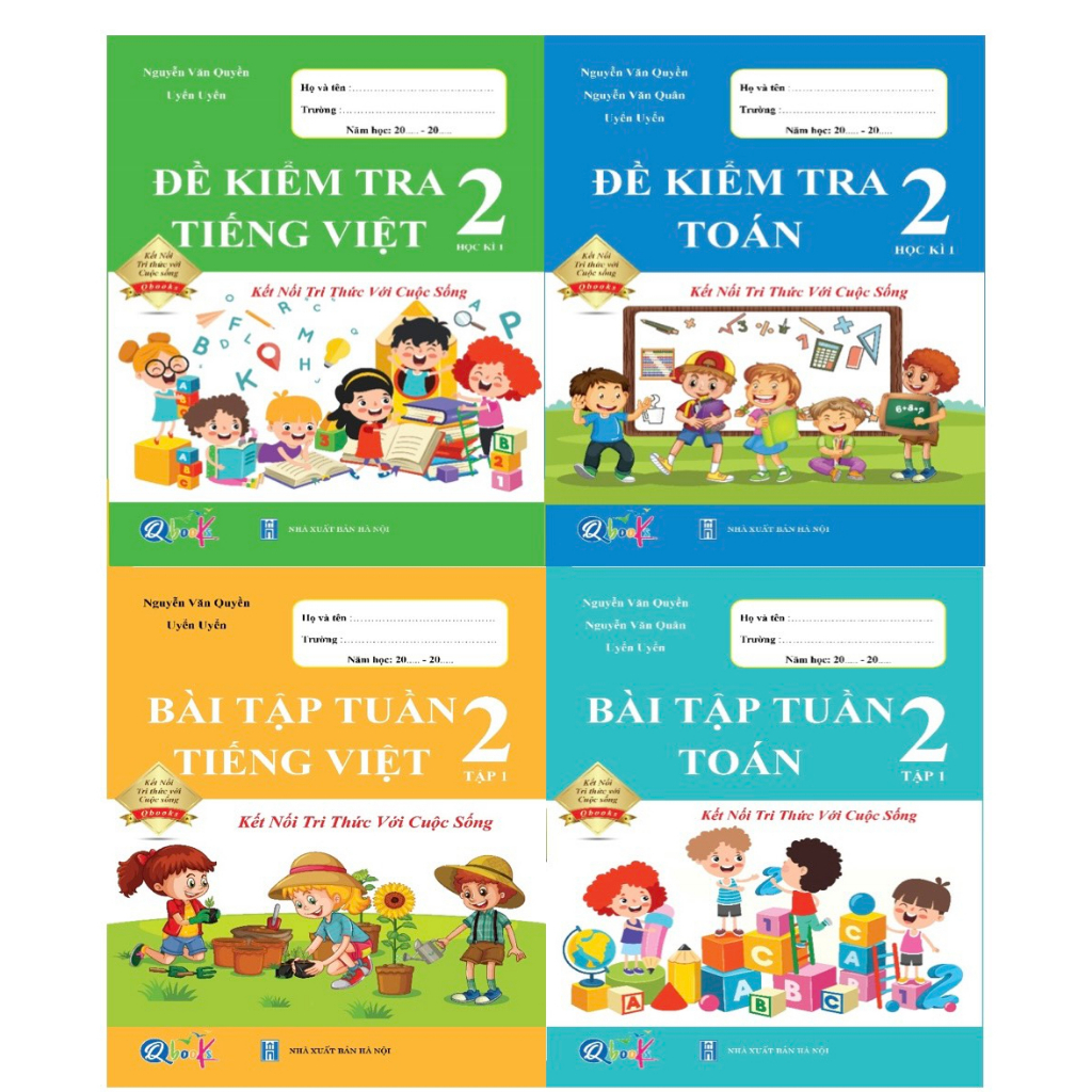 Sách - Combo Đề Kiểm Tra Và Bài Tập Tuần Toán Và Tiếng Việt Lớp 2 - Kết nối tri thức với cuộc sống - Học Kì 1