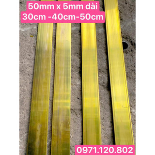 Thanh đồng vàng 50mm x5 mm dài 30cm -40cm-50cm