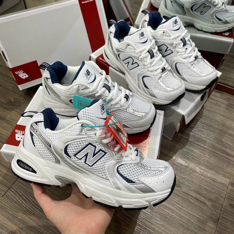 Giày thể thao _NB 530 sliver Bạc gót xanh than bản độn đế cao cấp kèm ảnh thật