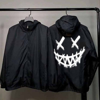 ⚡ VẢI TÔT ⚡ Áo Khoác Nhẹ Bomber Khóa Kéo Chữ M Cá Tính Lưng In GIÓ NAM NỮ 2 LỚP