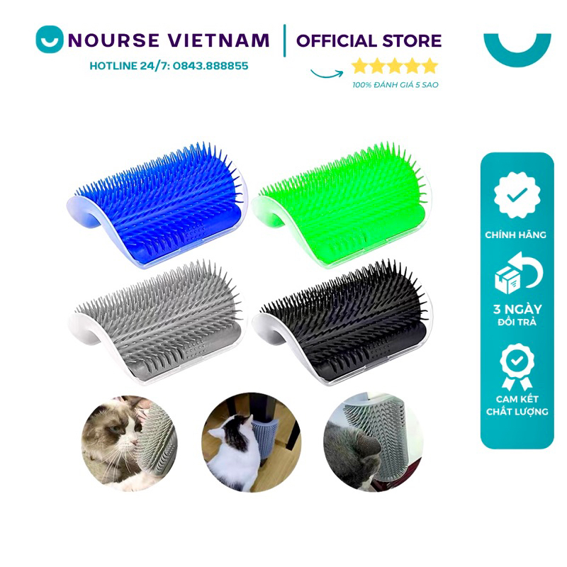 Lược lấy lông tự động Cat It Đồ chơi cho mèo gắn tường với cỏ catnip gãi ngứa giảm stress PK24