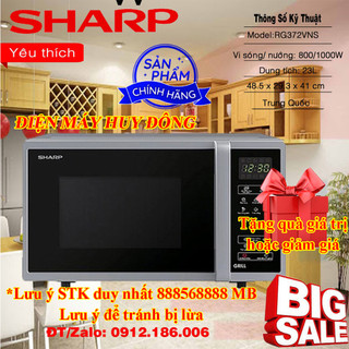 Lò Vi Sóng có Nướng Điện Tử Sharp R-G372VN-S (23L) - Hàng chính hãng