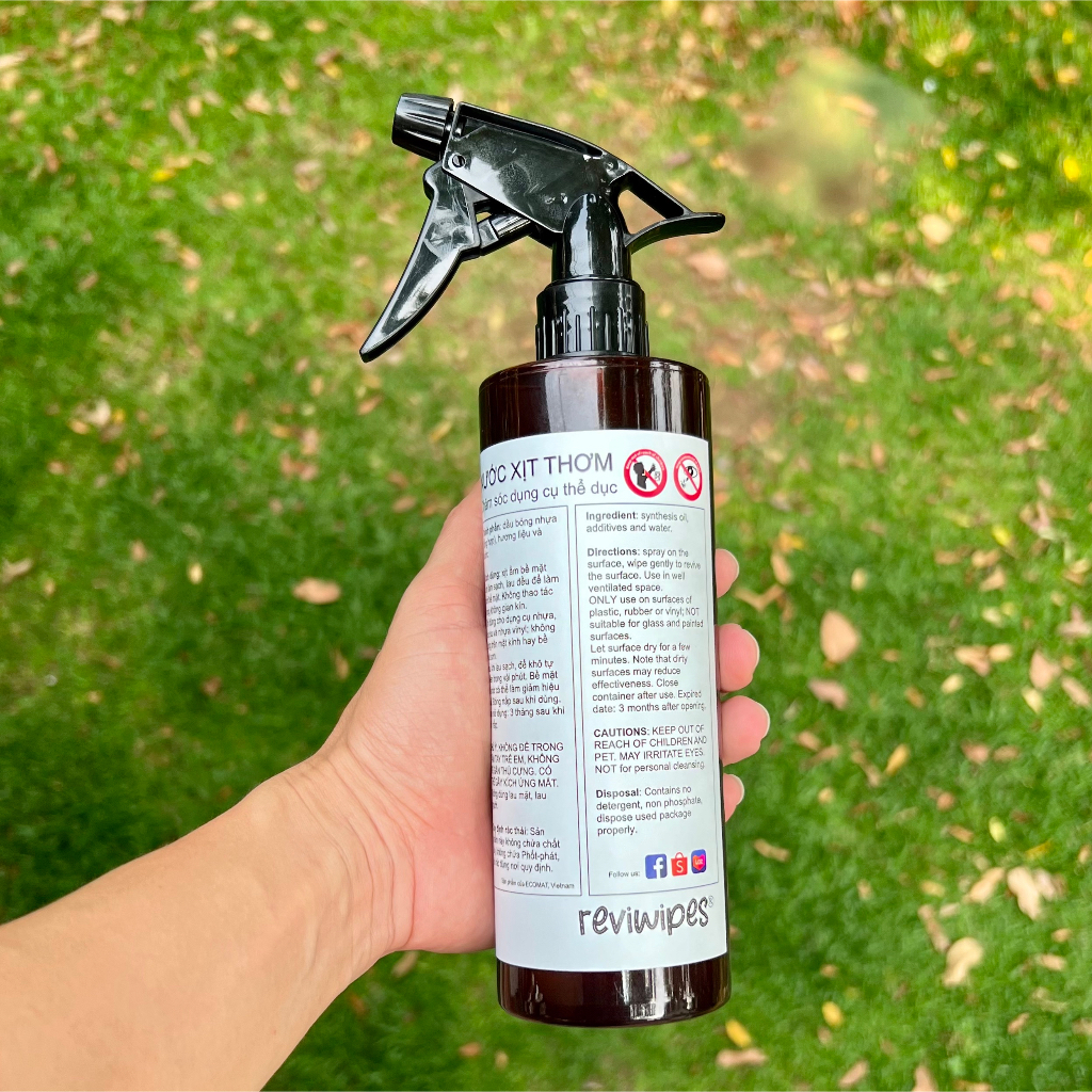 Combo Làm Quen: Nước xịt thơm Reviwipes cho thảm yoga, dụng cụ gym