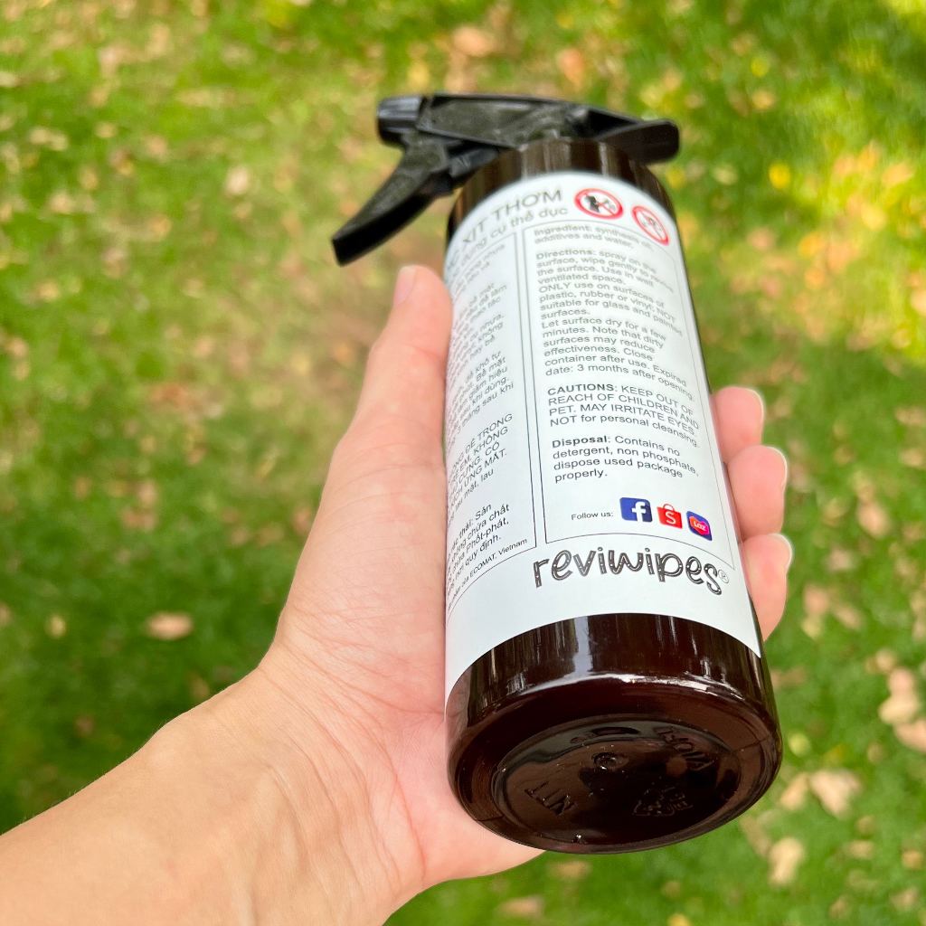 Combo Làm Quen: Nước xịt thơm Reviwipes cho thảm yoga, dụng cụ gym