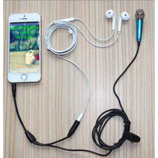 Micro mini hát karaoke cho điện thoại / máy tính kèm tai nghe