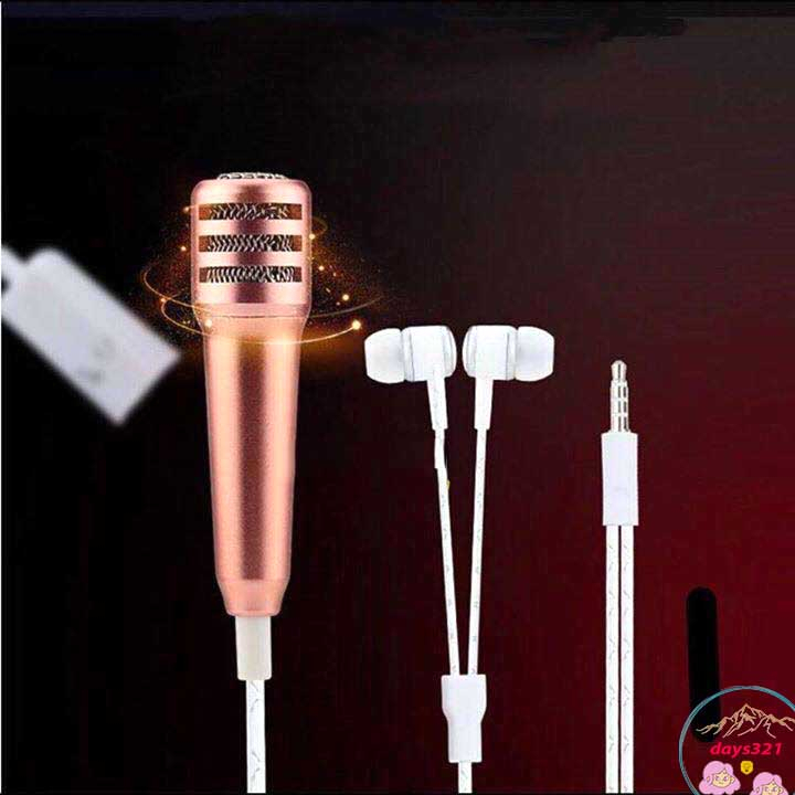 Micro mini cầm tay có dây giắc cắm 3.5mm tiện lợi cho điện thoại/ máy tính xách tay kèm tai nghe