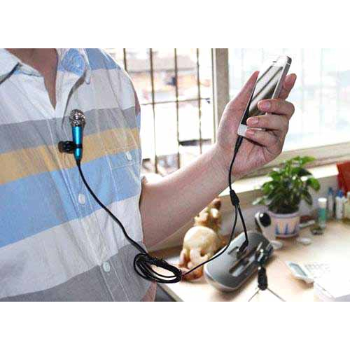 Micro mini cầm tay có dây giắc cắm 3.5mm tiện lợi cho điện thoại/ máy tính xách tay kèm tai nghe