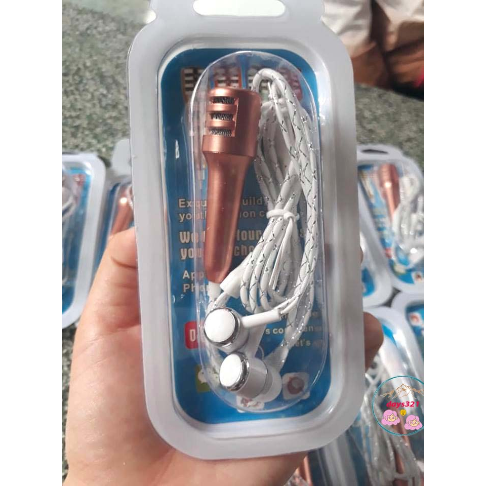 Micro mini cầm tay có dây giắc cắm 3.5mm tiện lợi cho điện thoại/ máy tính xách tay kèm tai nghe