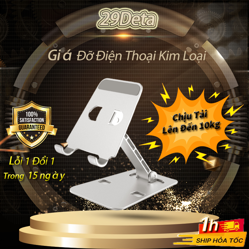 Giá đỡ điện thoai, giá đỡ ipad máy tính bản bằng nhôm nguyên khối 29deta có thể gấp gọn thích hợp trang trí bàn làm việc