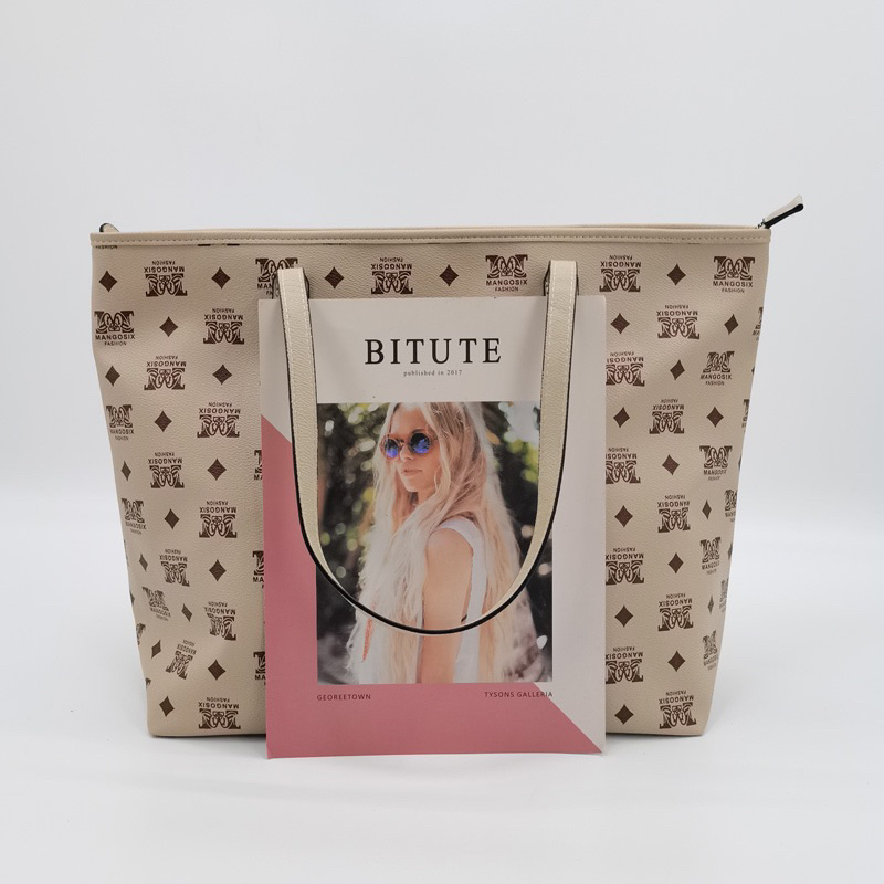 Túi xách nữ - túi Tote mango in hoạ tiết