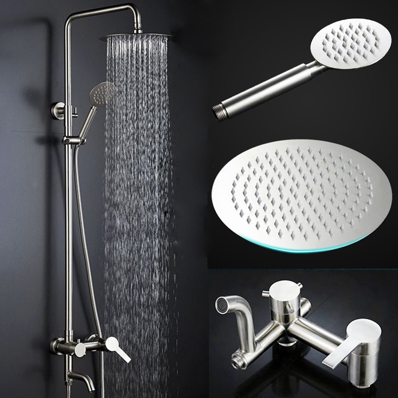 Bộ Sen Cây, Sen Tắm Đứng Nóng Lạnh INOX 304 Dáng Tròn , Bộ Vòi Sen Tắm Đứng