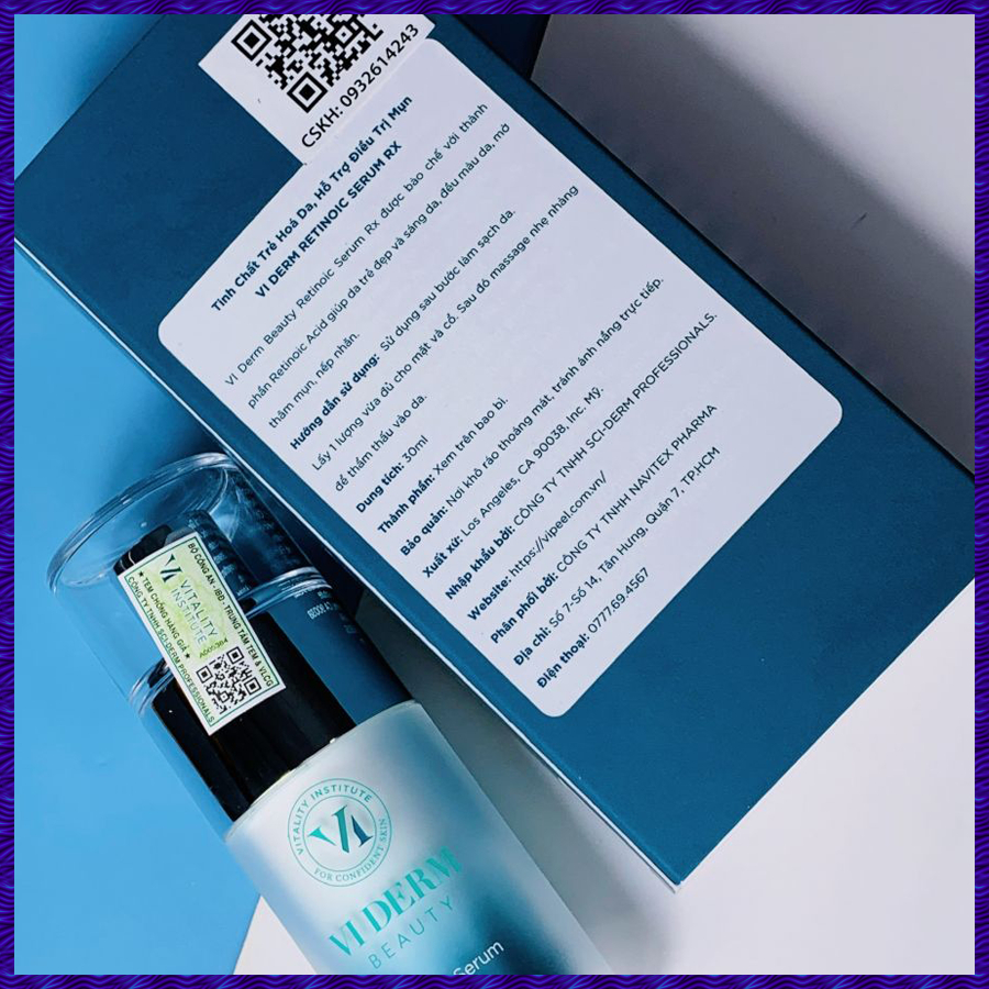 Serum VI Derm Beauty Retinoic – Tinh Chất Giảm Mụn, Chống Lão Hóa Giúp Da Tươi Trẻ Và Căng Mịn Hơn - 30ml