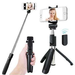 Gậy Chụp Hình Selfie Stick 3 Chân L01 Đầu Xoay 360 Độ Kèm Remote Bluetooth