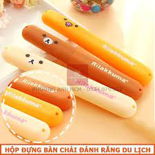 COMBO 10 Hộp Đựng Bàn Chải Đánh Răng Du Lịch Hình GẤU RILAKKUMA