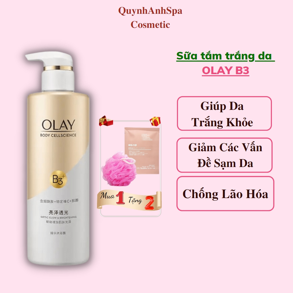 Sữa tắm trắng da Olay B3 Vitamin C trắng da cấp ẩm cho làn da trắng sáng mịn màng quynhanhspa20 500ml