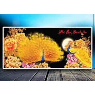 Tranh đính đá phú quý bình an kt 106x50 cm