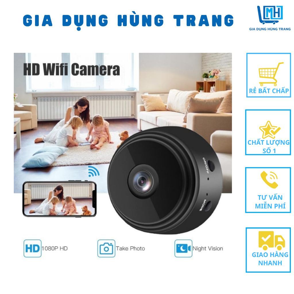 Camera Wifi Nhỏ A9 Full-HD 1080P Camera Wifi Camera Siêu Nhỏ Nhìn Đêm Hồng Ngoại Camera Phát Hiện Chuyển Động Hỗ Trợ Thẻ