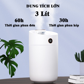 Máy xông tạo ẩm 3 Lít X12 dung tích lớn , máy phun sương cấp ẩm cảm biến độ ẩm, tạo ẩm phòng công suất lớn
