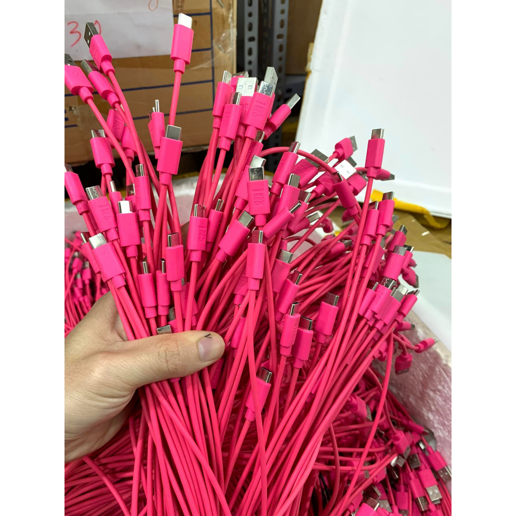 Cáp đúc type C màu hồng Nữ tính hỗ trợ sạc nhanh