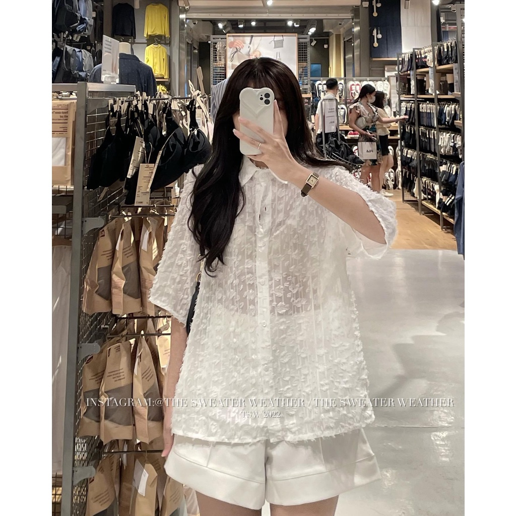 Áo sơ mi voan tơ lông tay lỡ cổ đức oversize Heppy _Somitolongcoduc2020