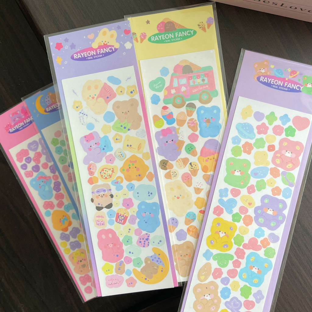 Zanmo tấm hình dán sticker thỏ hàn quốc kim tuyến decor toploader