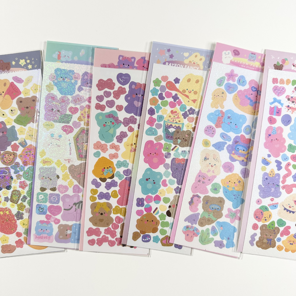 Zanmo tấm hình dán sticker thỏ hàn quốc kim tuyến decor toploader