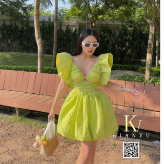 ĐẦM GẤM TƠ TAY BỒNG A.S.H.Y.L.E.Y (còn size M) - kèm ảnh thật