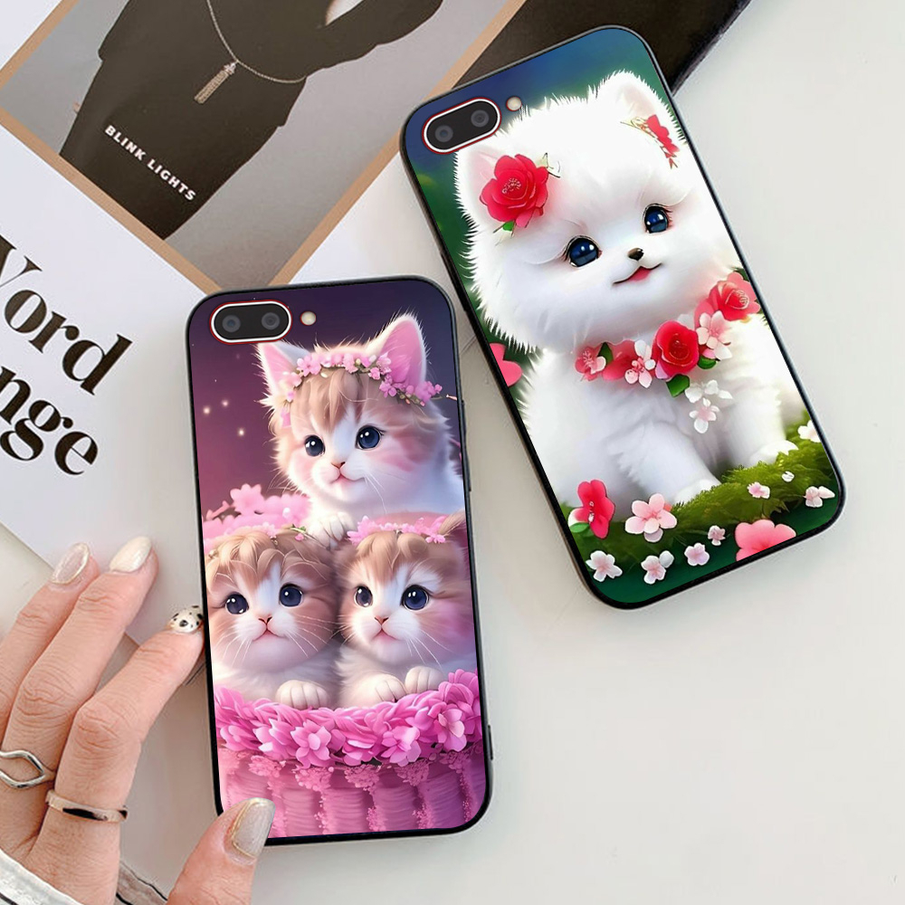 Ốp lưng oppo a3s / oppo a1k / realme c1 / realme c2 in hình chú mèo dễ thương cute