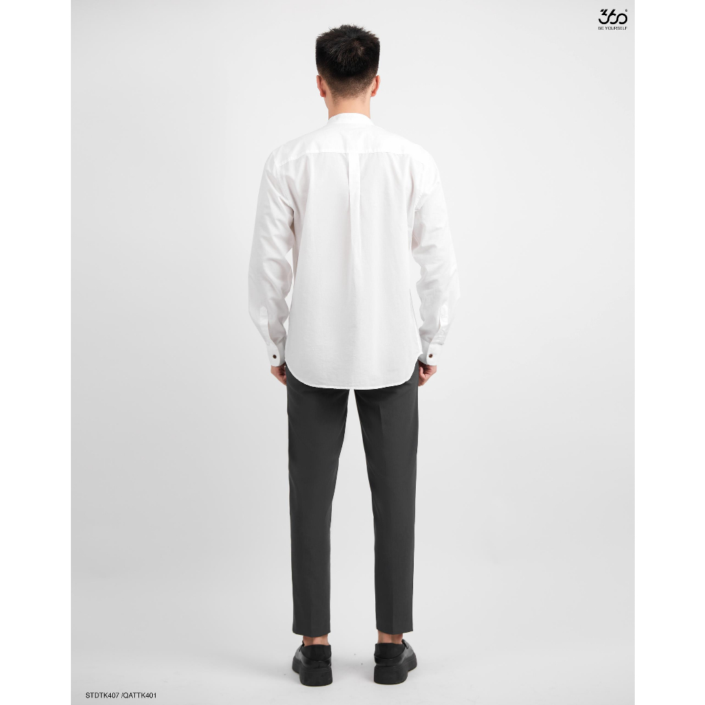 Áo sơ mi dài tay cổ bẻ thương hiệu thời trang nam 360Boutique chất liệu linen cao cấp - STDTK407