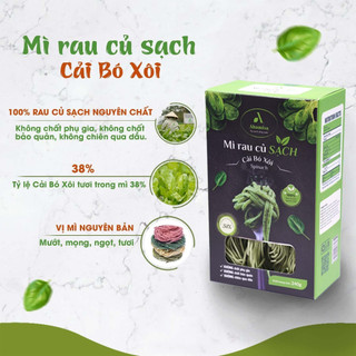 Mì rau củ ahamisa vị cải bó xôi, mì organic, eat clean, ăn chay, thực dưỡng, bổ sung vitamin, chất xơ