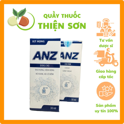 Dung dịch Xịt họng Anz - xịt ho khan ho có đờm viêm họng Thiện Sơn