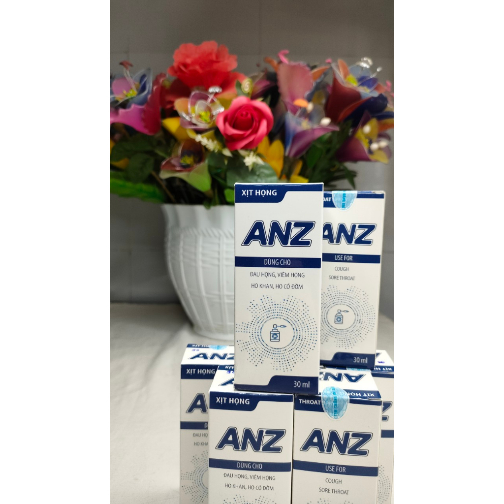 Dung dịch Xịt họng Anz - xịt ho khan ho có đờm viêm họng Thiện Sơn