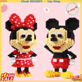 Đồ chơi lắp ghép mickey nam & mickey nữ - mô hình lắp ghép chuột mickey - mã 8765 - cao 27cm - 1150pcs "linhlinh29219"