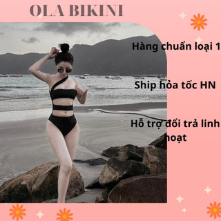 Bộ bikini liền mảnh khoét eo Sexy, áo tắm chéo vai BM46