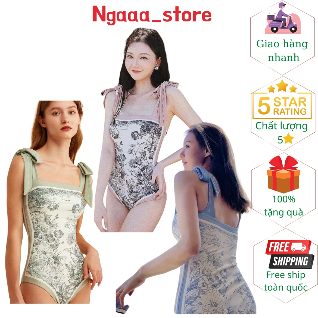 Bikini đi biển liền thân kín đáo BK6017, Đồ bơi nữ 1 mảnh họa tiết vintage mặc được 2 mặt phong cách hàn quốc trẻ trung | BigBuy360 - bigbuy360.vn