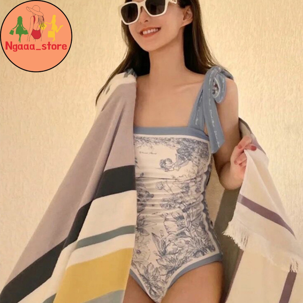 Bikini đi biển liền thân kín đáo BK6017, Đồ bơi nữ 1 mảnh họa tiết vintage mặc được 2 mặt phong cách hàn quốc trẻ trung | BigBuy360 - bigbuy360.vn