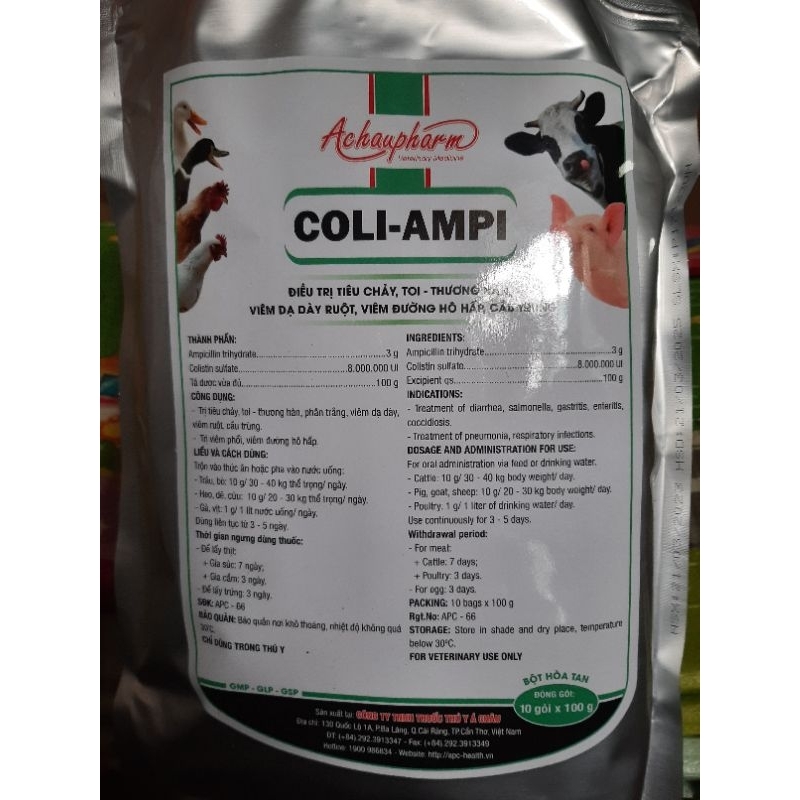 COLI-AMPI Tiêu Chảy Viêm Ruột Viêm đường Hô Hấp trên Vật nuôi