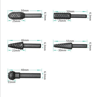 Bộ 5 mũi mài khắc gỗ lũa cốt 6.35mm