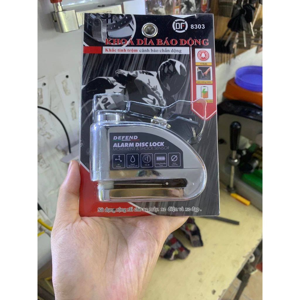 Khóa Chống Trộm Xe Máy - Xe Đạp Alarm Diss Lock Có Còi Báo Động