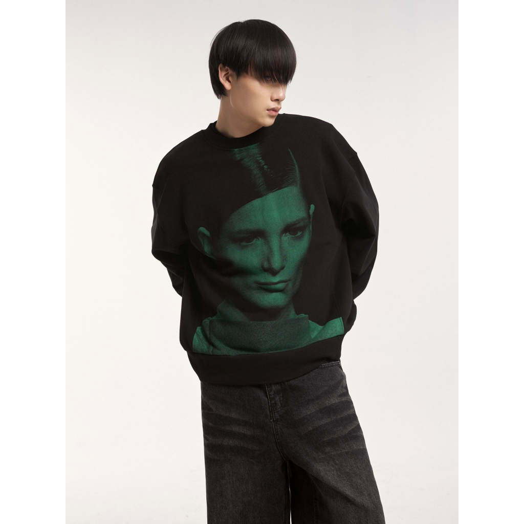 Áo sweater nỉ da cá HBS GREEN EYES SWEATSHIRT