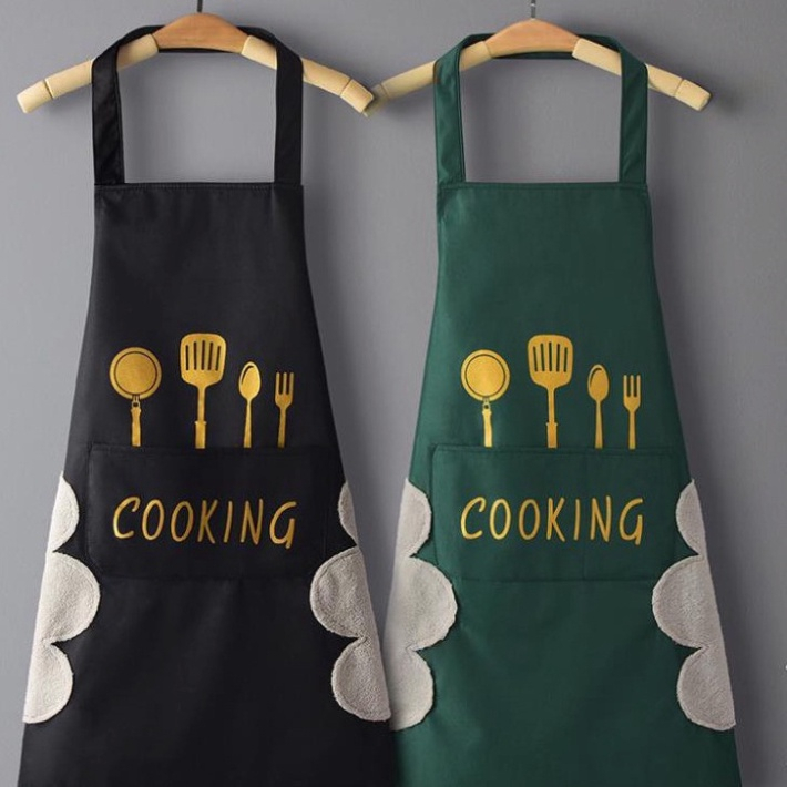 Tạp Dề Cooking,Có Túi Đựng Và Lau Tay,Làm Bếp,Pha Chế,Phục Vụ,Bán Cafe Dễ Thương,Chống Thấm Nước Tốt