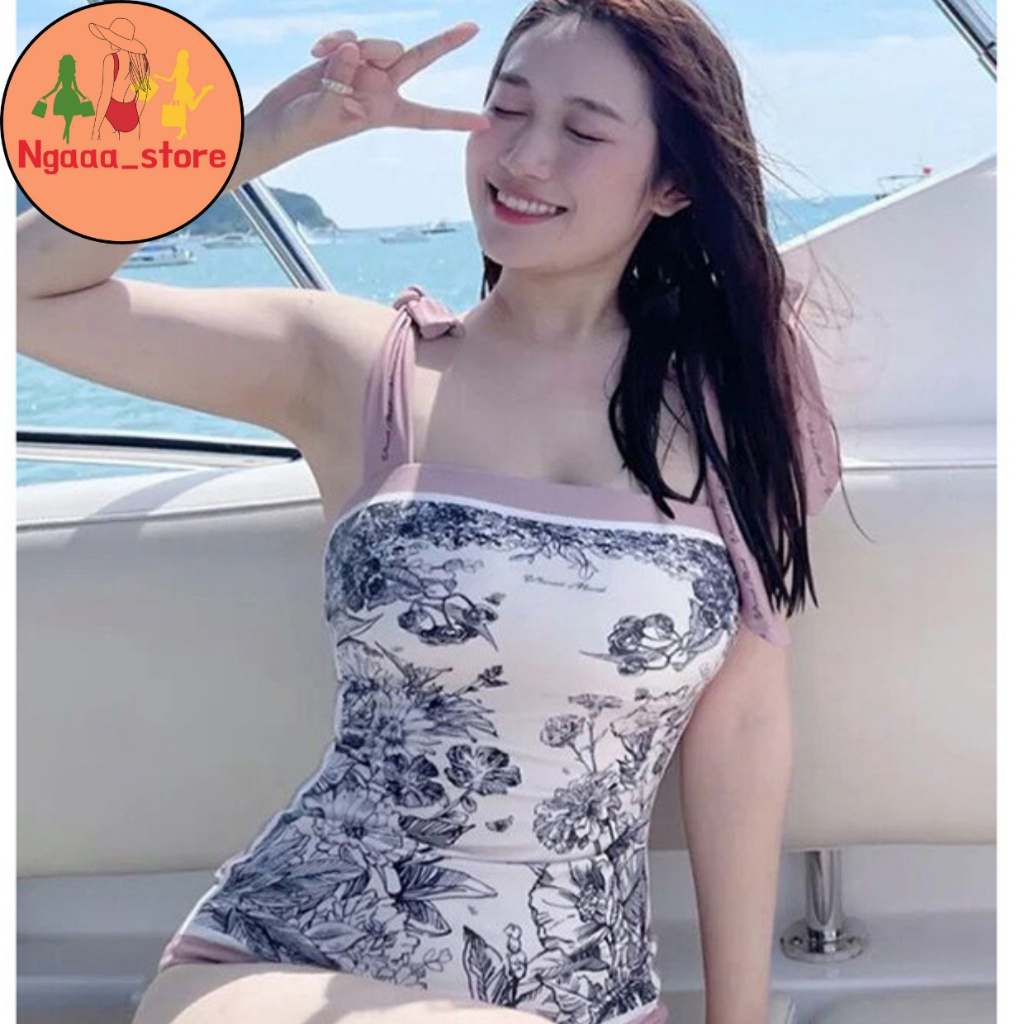 Bikini đi biển liền thân kín đáo BK6017, Đồ bơi nữ 1 mảnh họa tiết vintage mặc được 2 mặt phong cách hàn quốc trẻ trung | BigBuy360 - bigbuy360.vn