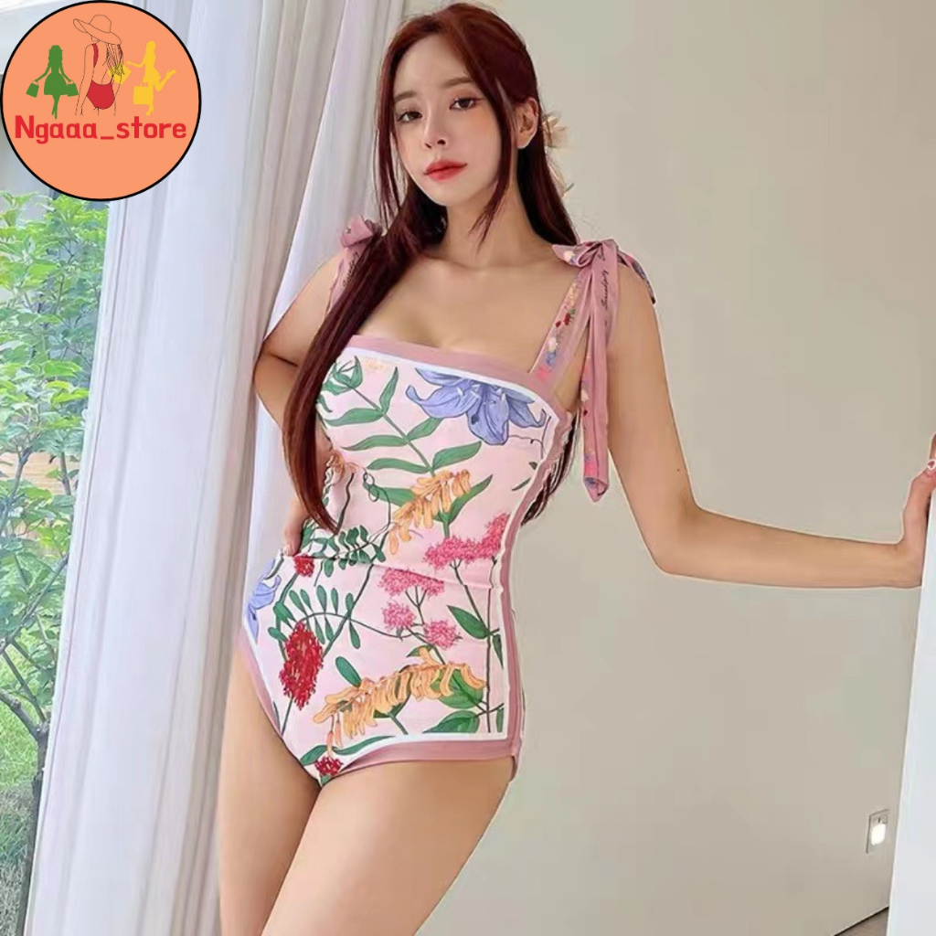 Bikini đi biển liền thân kín đáo BK6017, Đồ bơi nữ 1 mảnh họa tiết vintage mặc được 2 mặt phong cách hàn quốc trẻ trung | BigBuy360 - bigbuy360.vn