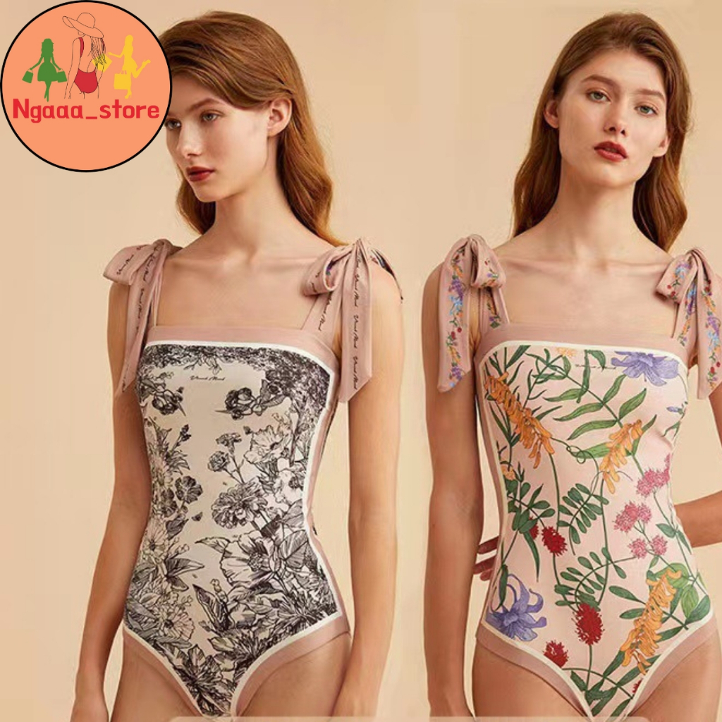 Bikini đi biển liền thân kín đáo BK6017, Đồ bơi nữ 1 mảnh họa tiết vintage mặc được 2 mặt phong cách hàn quốc trẻ trung | BigBuy360 - bigbuy360.vn