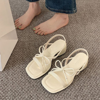 Giày quai nơ hở gót